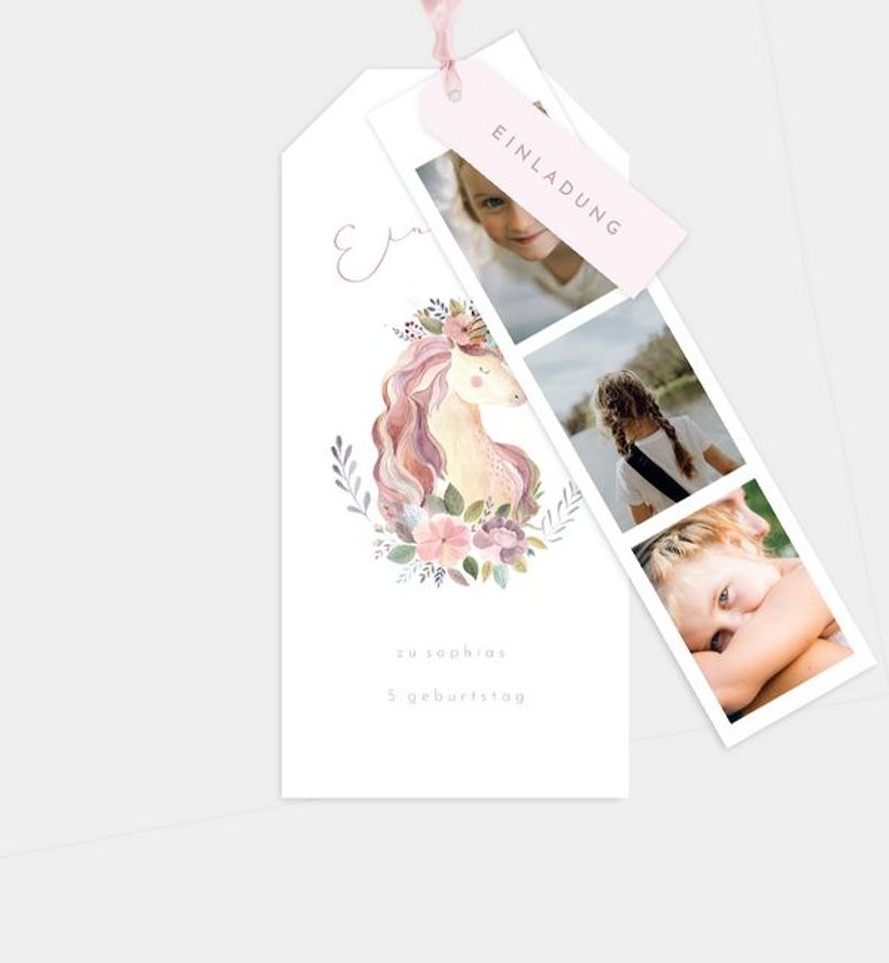 Einladungskarte Kindergeburtstag Einhorn