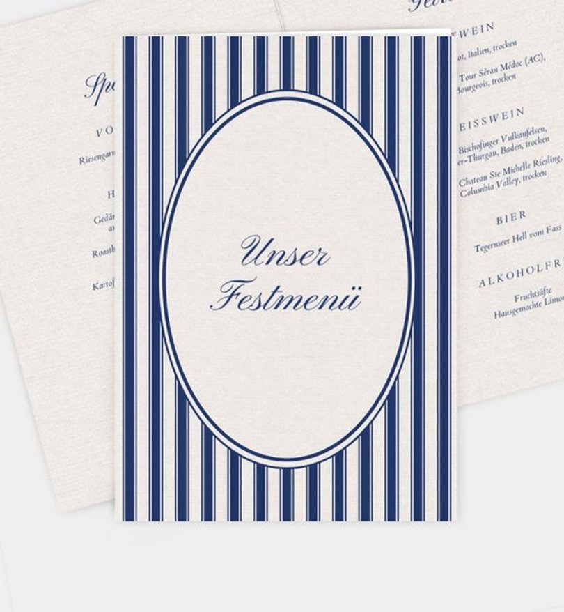 Menükarte Hochzeit Elegant Love