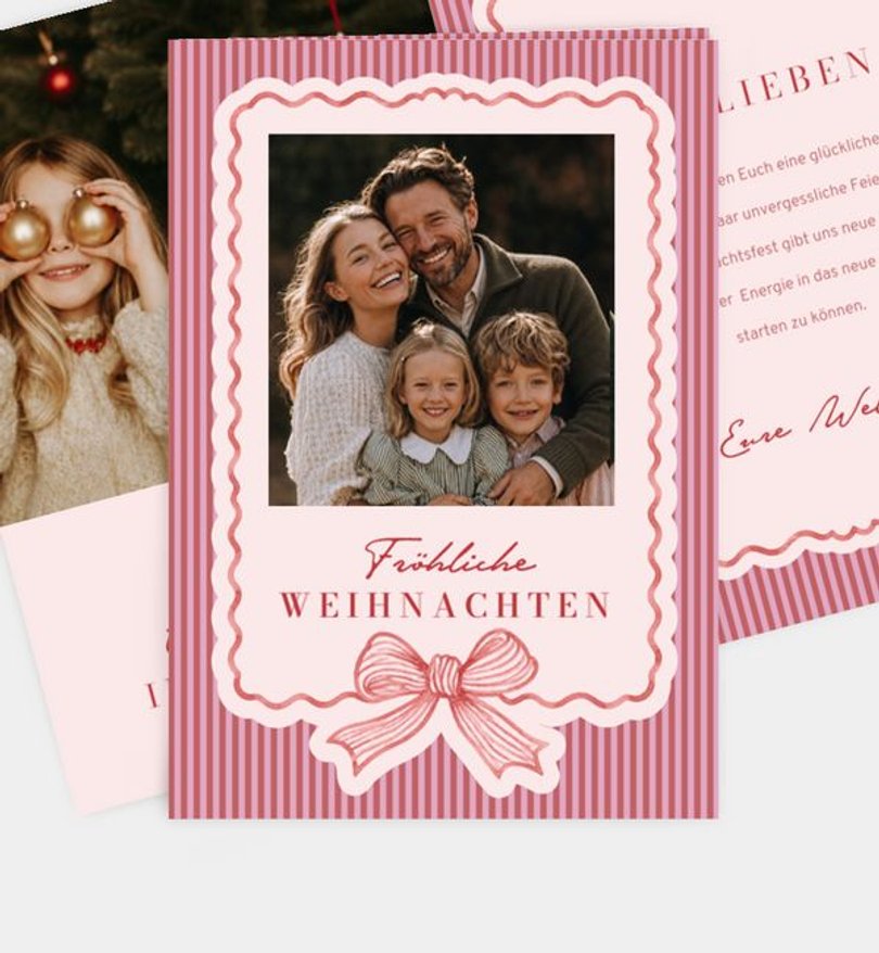 Weihnachtskarte Weihnachten/Privat Pyjama Stripes