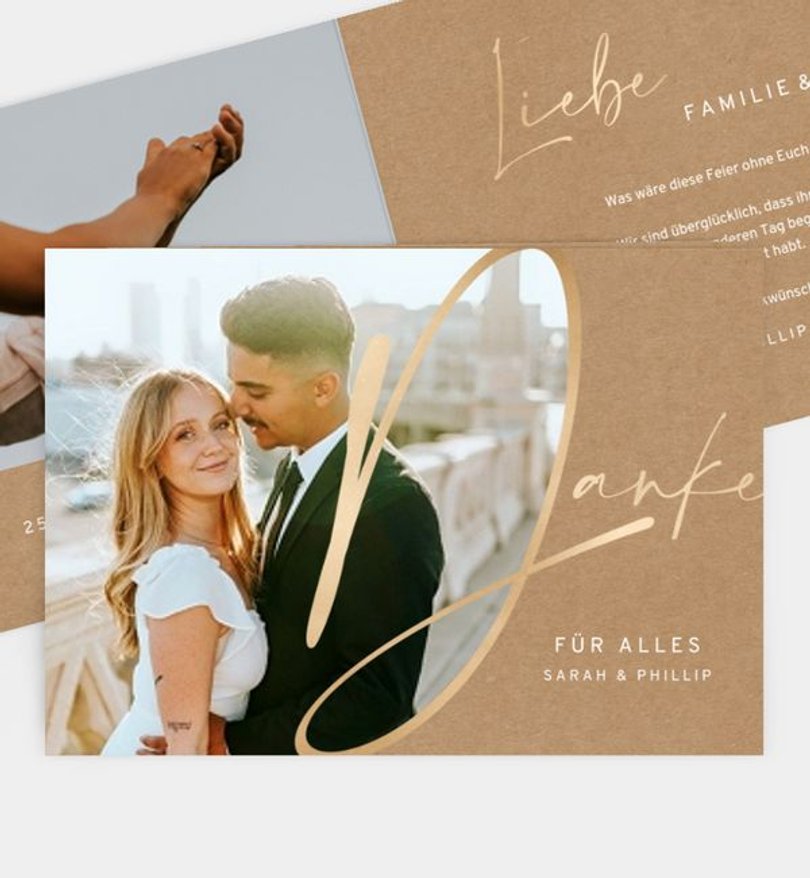 Dankeskarte Hochzeit Unser Ja