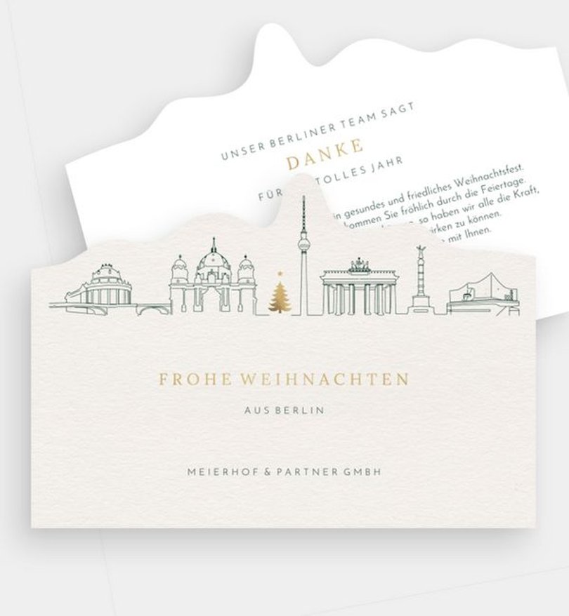 Weihnachtskarte Weihnachten geschäftlich Berlin · Hamburg · München · Köln · Düsseldorf · Hannover · Frankfurt