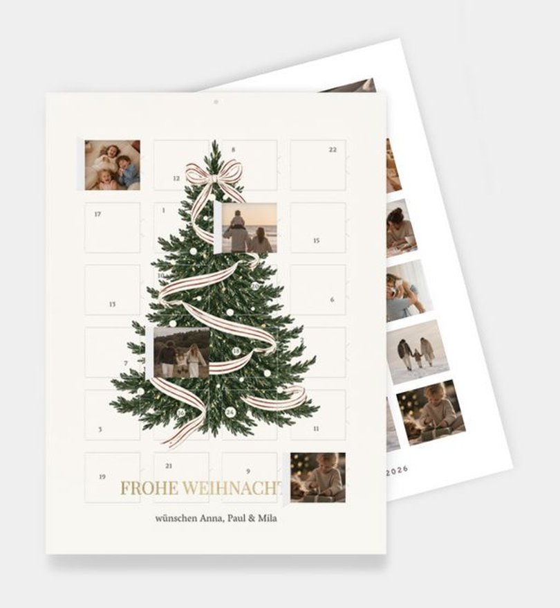 Foto-Adventskalender Weihnachten Schleifenbaum