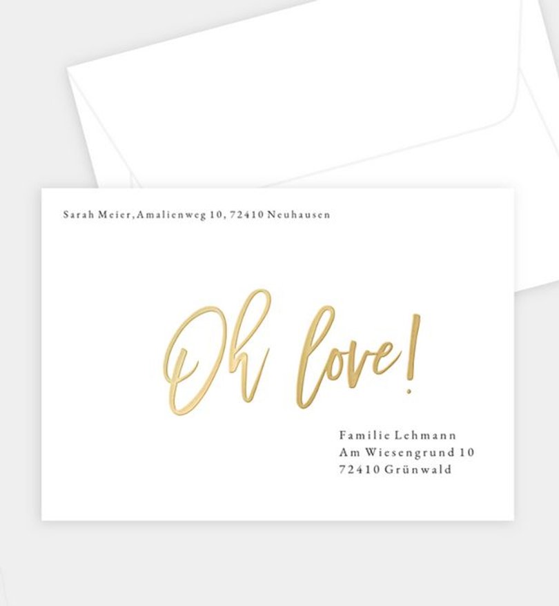 Briefumschlag Hochzeit Golden Dreams
