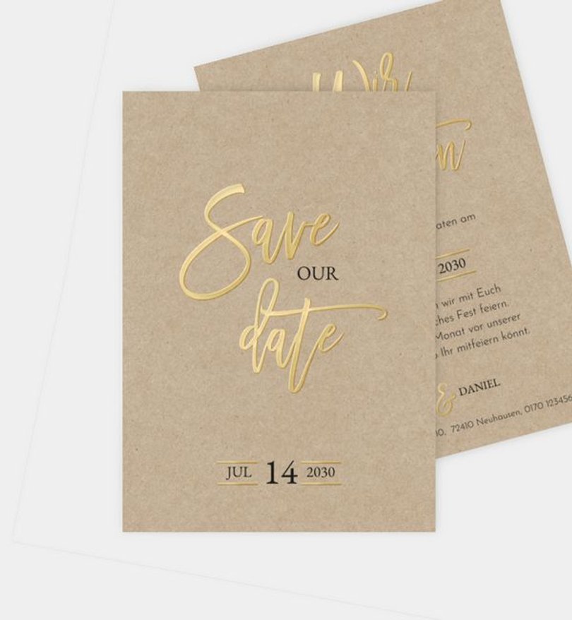 Save-The-Date Karte Hochzeit Golden Dreams