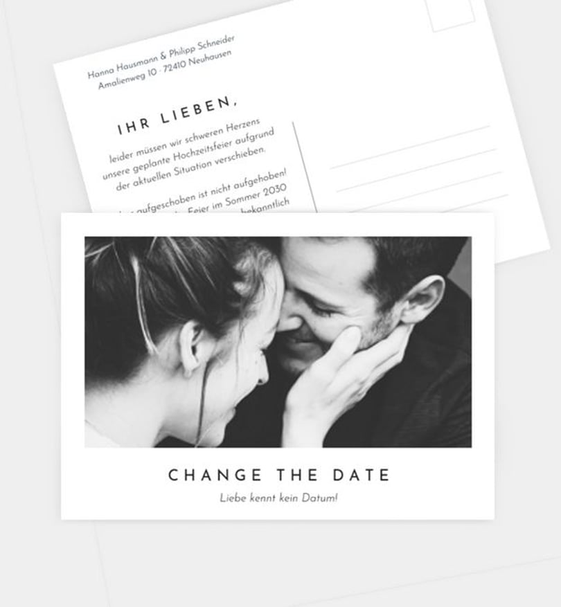 Change-The-Date Karte Hochzeit Polaroid