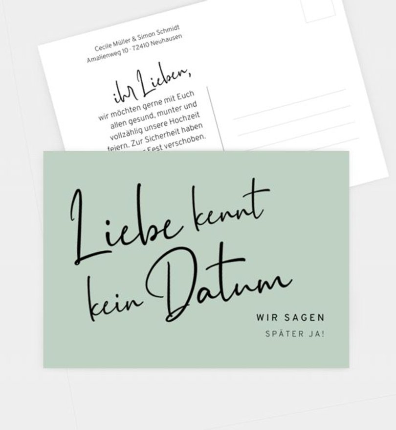 Change-The-Date Karte Hochzeit Only Us