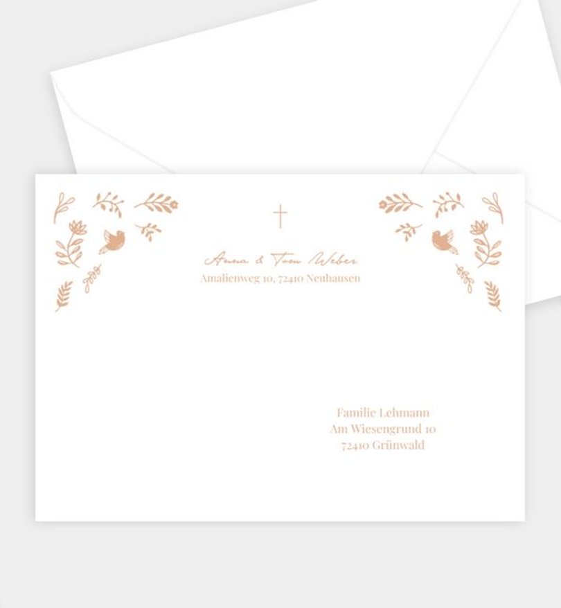 Briefumschlag Taufe Nature Blessing · Vintage