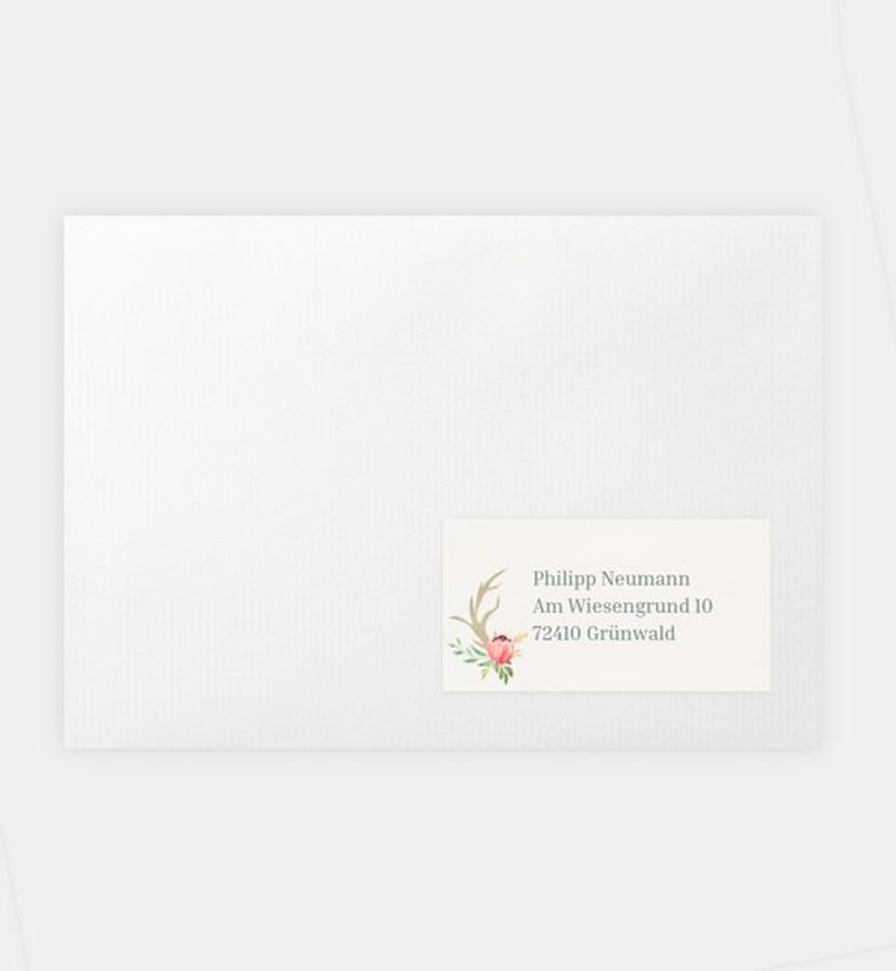 Empfängeraufkleber Hochzeit Oh Deer
