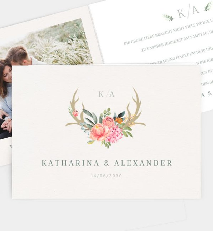Einladungskarte Hochzeit Oh Deer