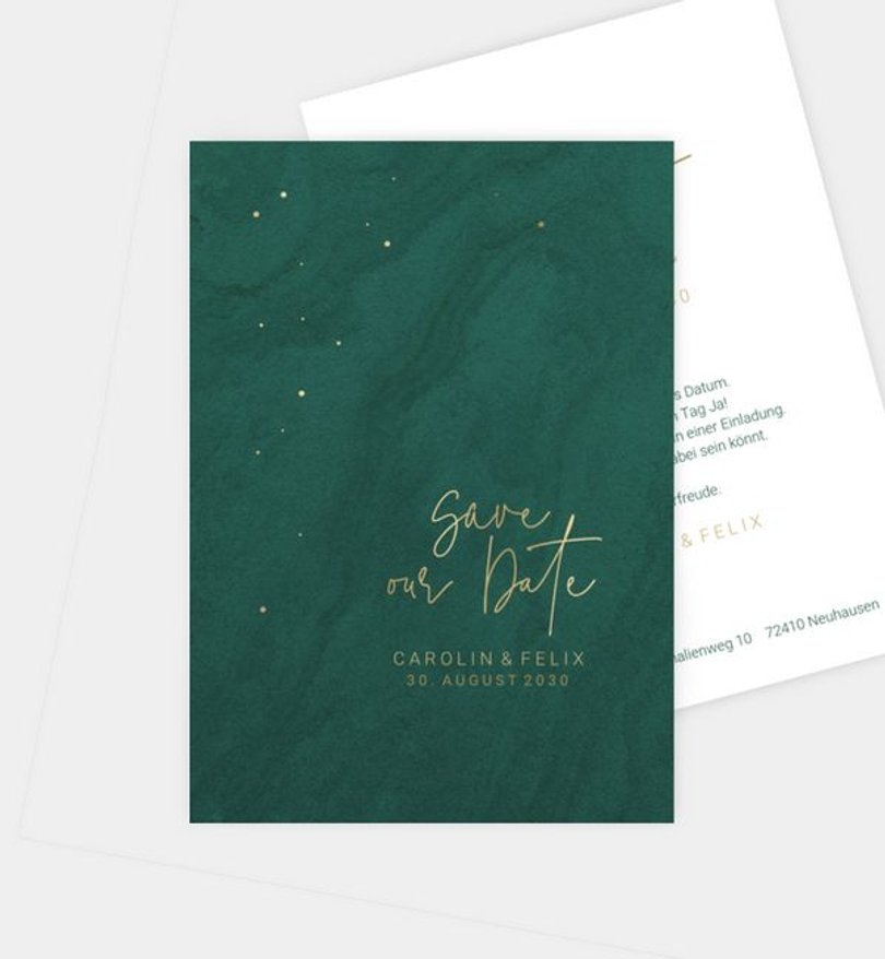 Save-The-Date Karte Hochzeit Sparkling night