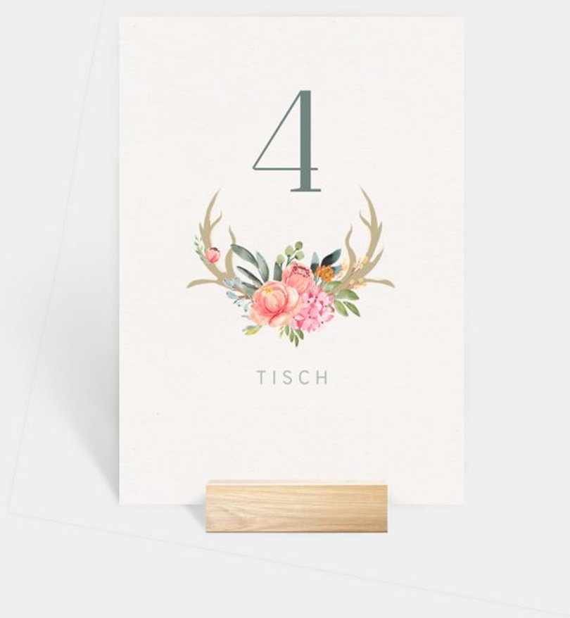 Tischnummer Hochzeit Oh Deer