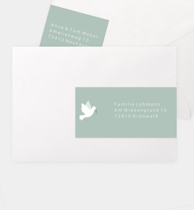 Adressaufkleber Taufe flying bird
