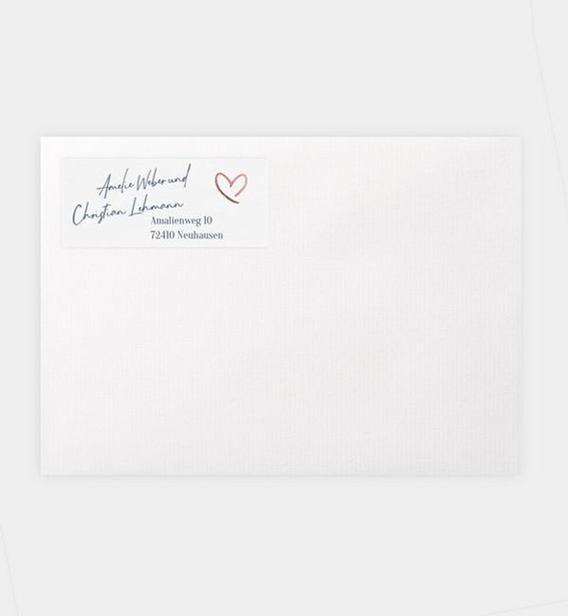 Absenderaufkleber Hochzeit Weicher Übergang