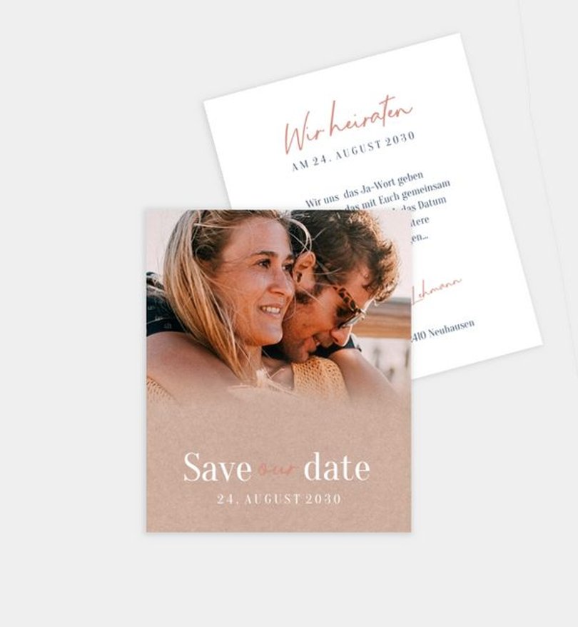 Save-The-Date Karte Hochzeit Weicher Übergang