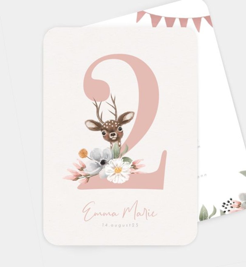 Einladungskarte Kindergeburtstag Kleines Reh