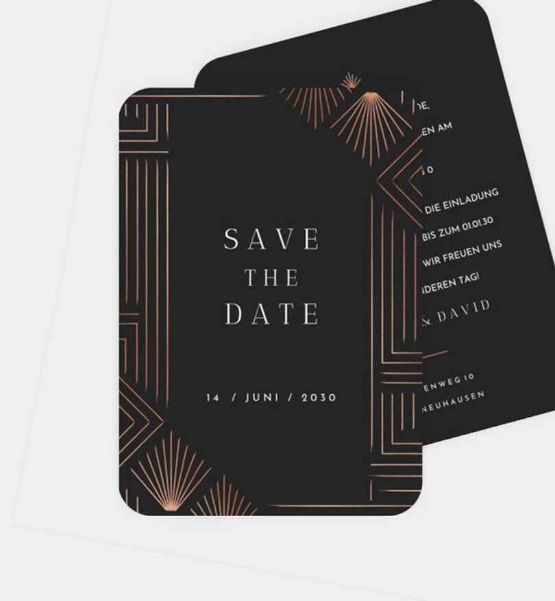 Save-The-Date Karte Hochzeit Gatsby