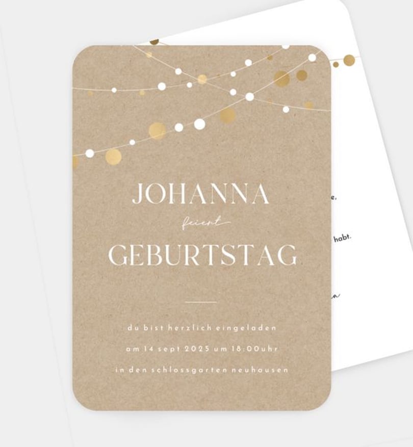 Einladungskarte Geburtstag Girlande klassisch