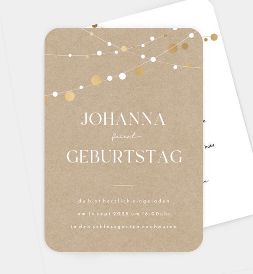 Einladungskarte Geburtstag Girlande klassisch