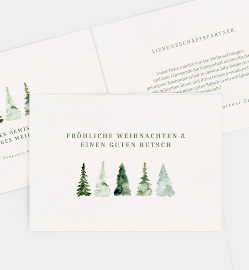 Weihnachtskarte Weihnachten geschäftlich Baumreigen