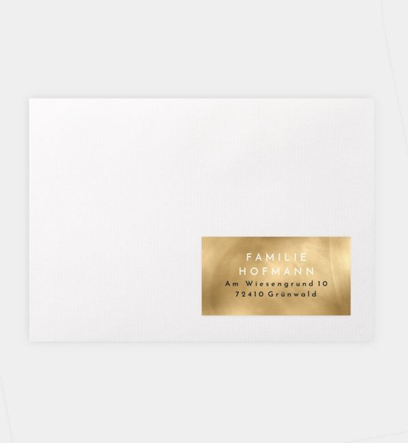 Empfängeraufkleber Weihnachten Golden Tree · Classic