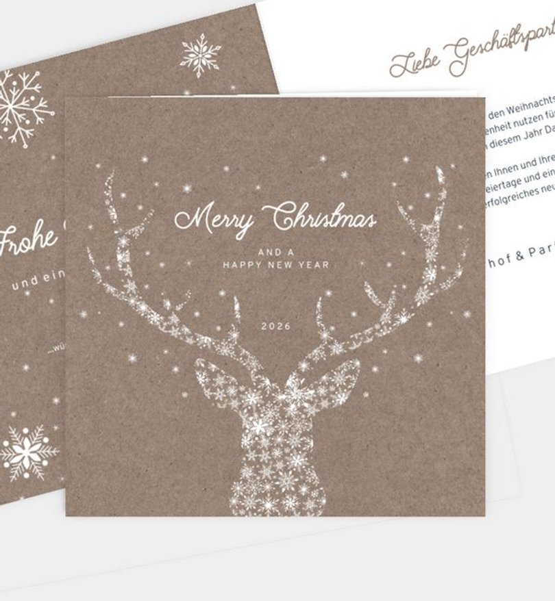 Weihnachtskarte Weihnachten geschäftlich Silent Night · Crafty