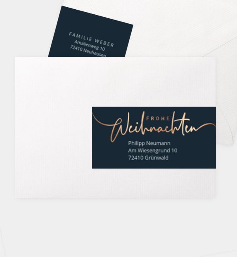 Adressaufkleber Weihnachten Rose gold wishes