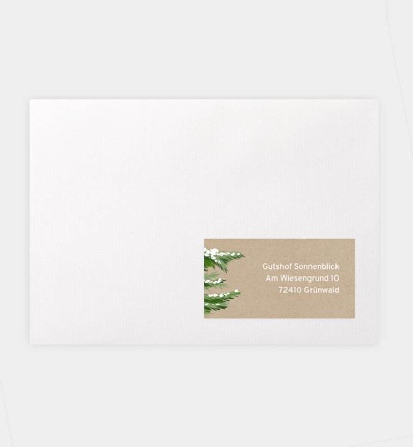 Empfängeraufkleber Geschäftlich Weihnachtsbaum · Vintage