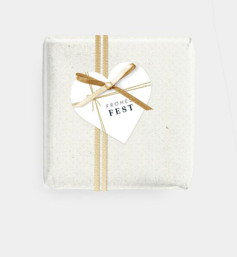 Geschenkanhänger Weihnachten Goldene Schleife