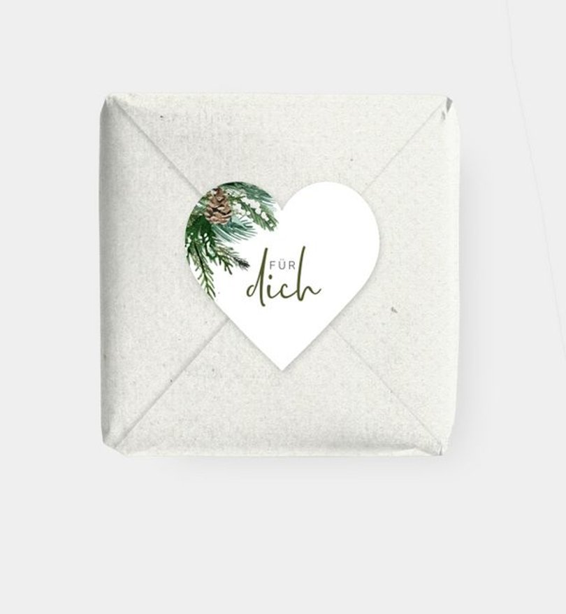 Geschenkaufkleber Weihnachten Tannengrün