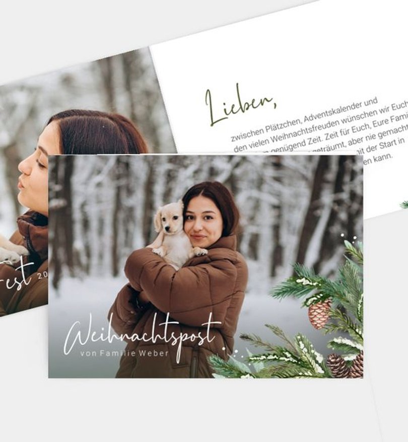 Weihnachtskarte Weihnachten/Privat Tannengrün