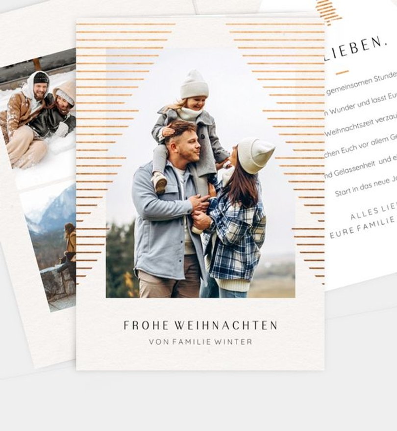 Weihnachtskarte Weihnachten/Privat Goldene Tanne