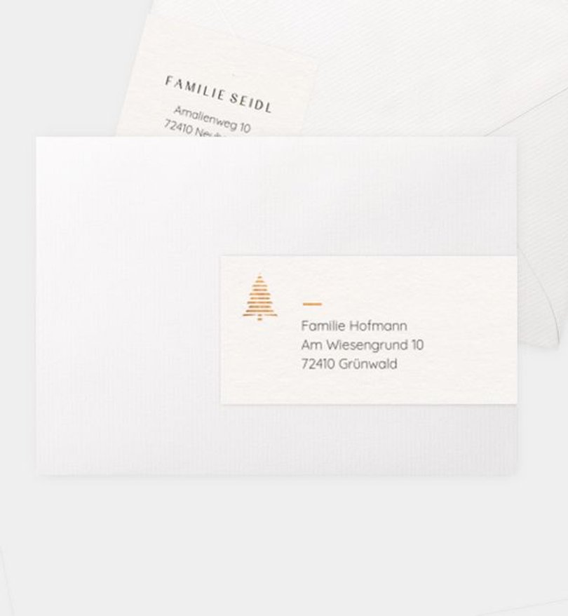 Adressaufkleber Weihnachten Goldene Tanne