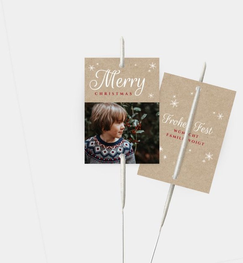 Wunderkerzenetikett Weihnachten Crafty and Snowflakes