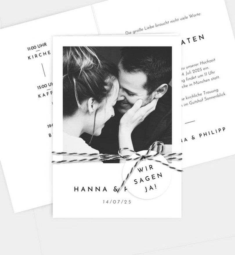 Einladungskarte Hochzeit Polaroid