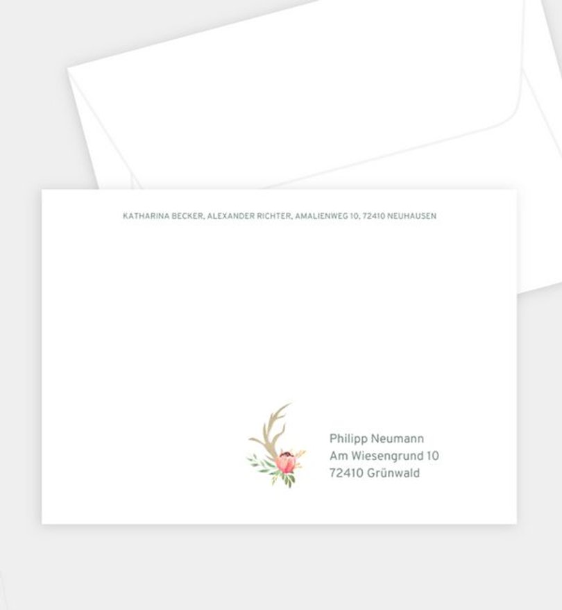 Briefumschlag Hochzeit Oh Deer