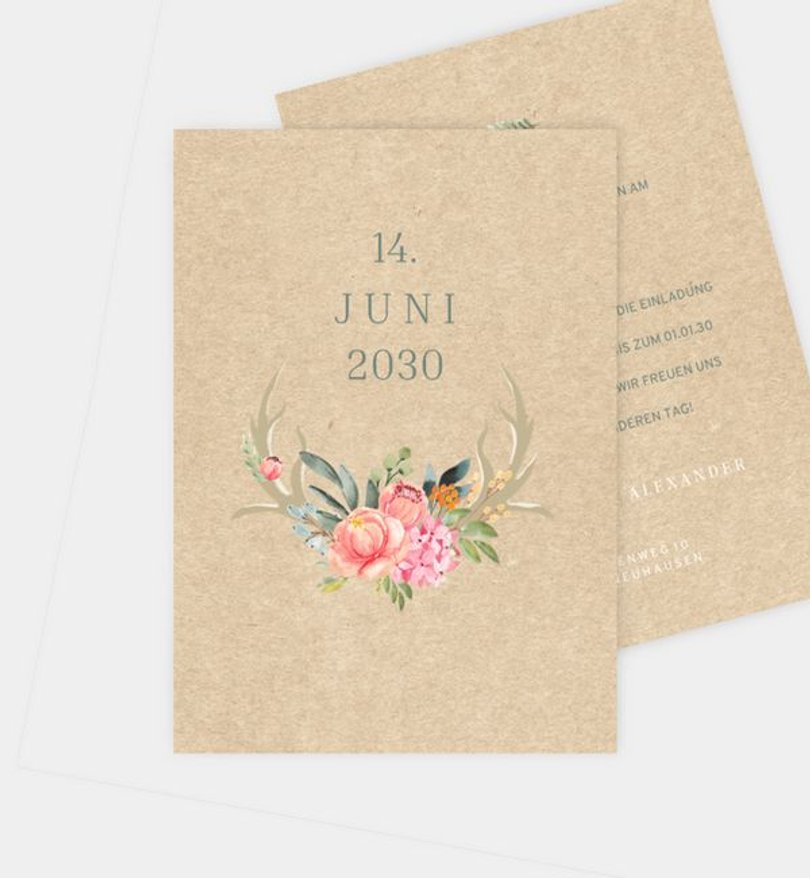 Save-The-Date Karte Hochzeit Oh Deer