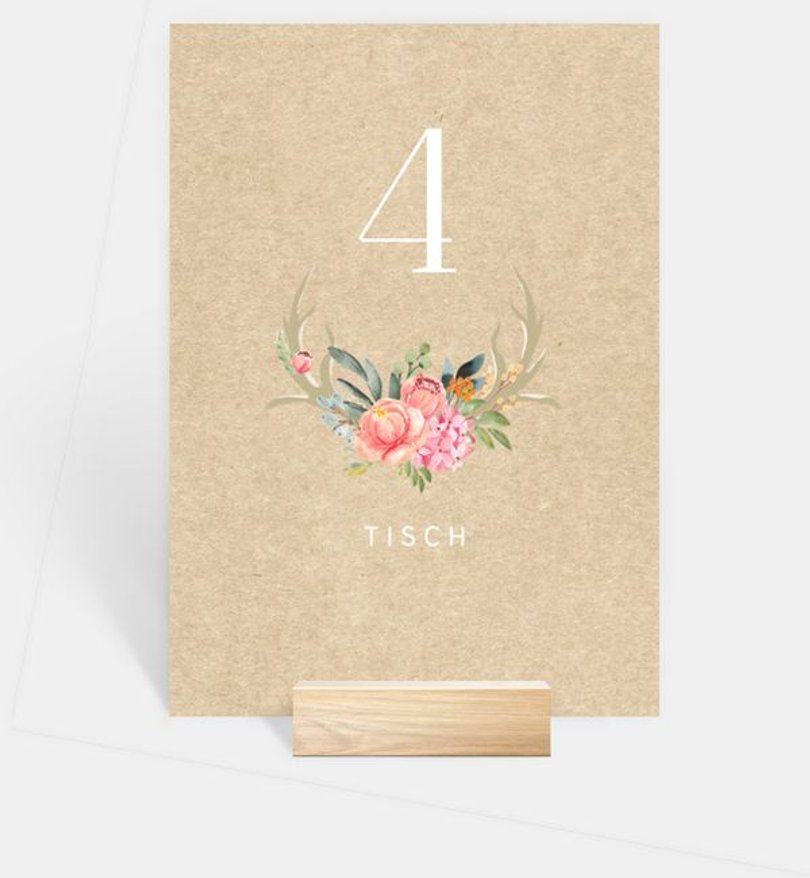 Tischnummer Hochzeit Oh Deer