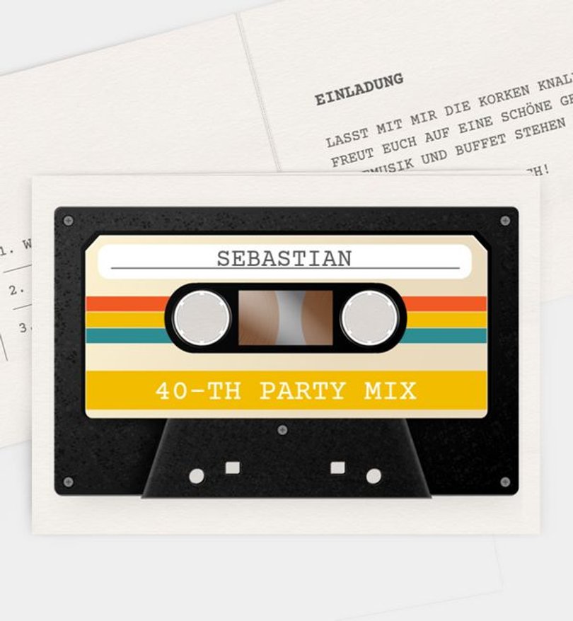 Einladungskarte Geburtstag Kassette
