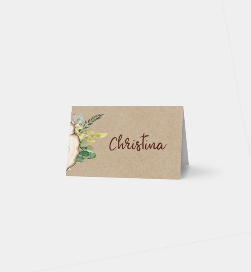 Tischkarte Hochzeit Wooden Love