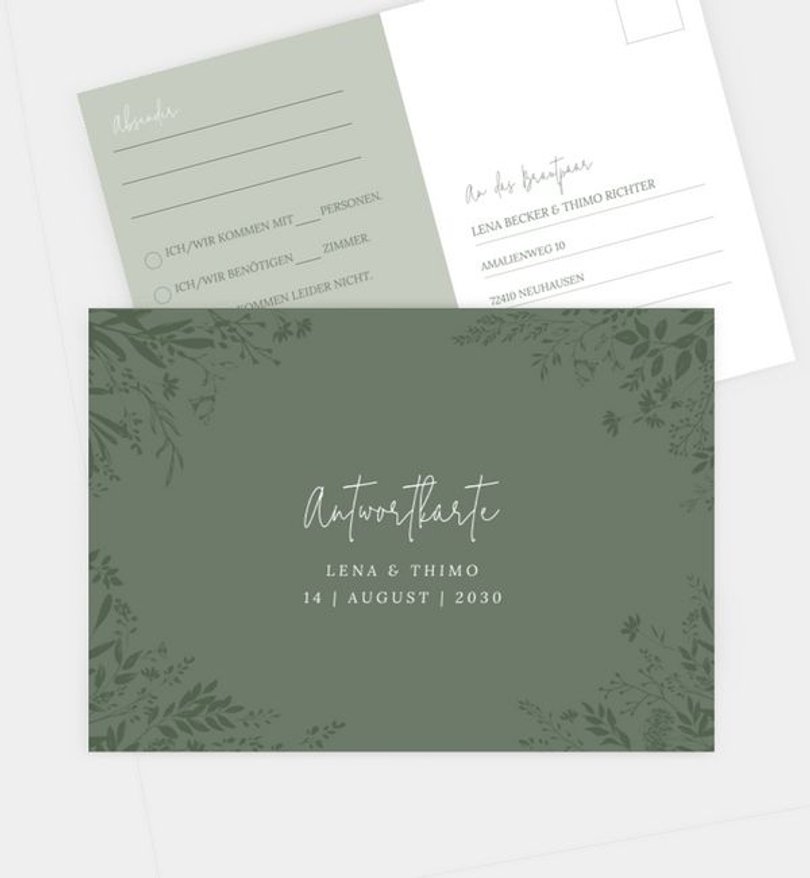 Antwortkarte Hochzeit Blooming Love