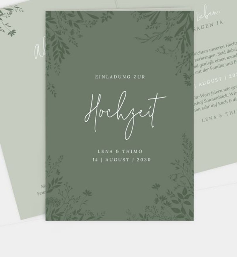 Einladungskarte Hochzeit Blooming Love