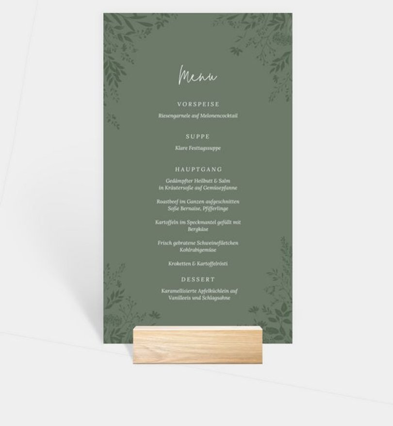 Menükarte Hochzeit Blooming Love