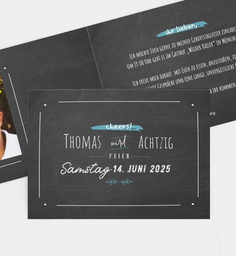 Einladungskarte Geburtstag Blackboard