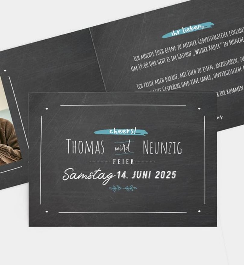 Einladungskarte Geburtstag Blackboard