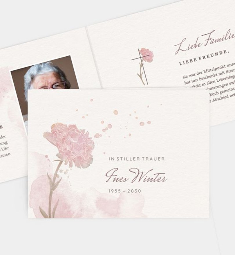 Trauerkarte Trauer Natürliches Aquarelle