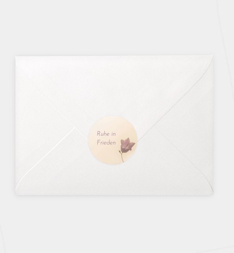Siegelsticker Trauer Peaceful Flower