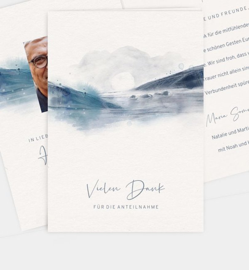 Dankeskarte Trauer Abstraktes Aquarell