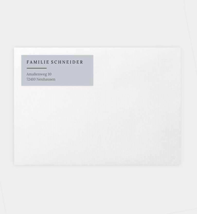 Absenderaufkleber Trauer Auf einer Linie