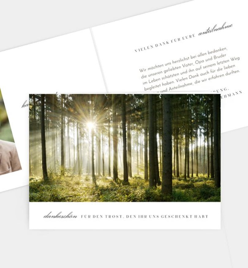 Dankeskarte Trauer Waldfrieden