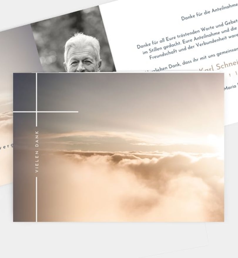 Dankeskarte Trauer Sanfter Ausblick · Wolken